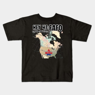 canada 51st state trump Maga Delusion. canadian pride USA 11th Province Kids T-Shirt